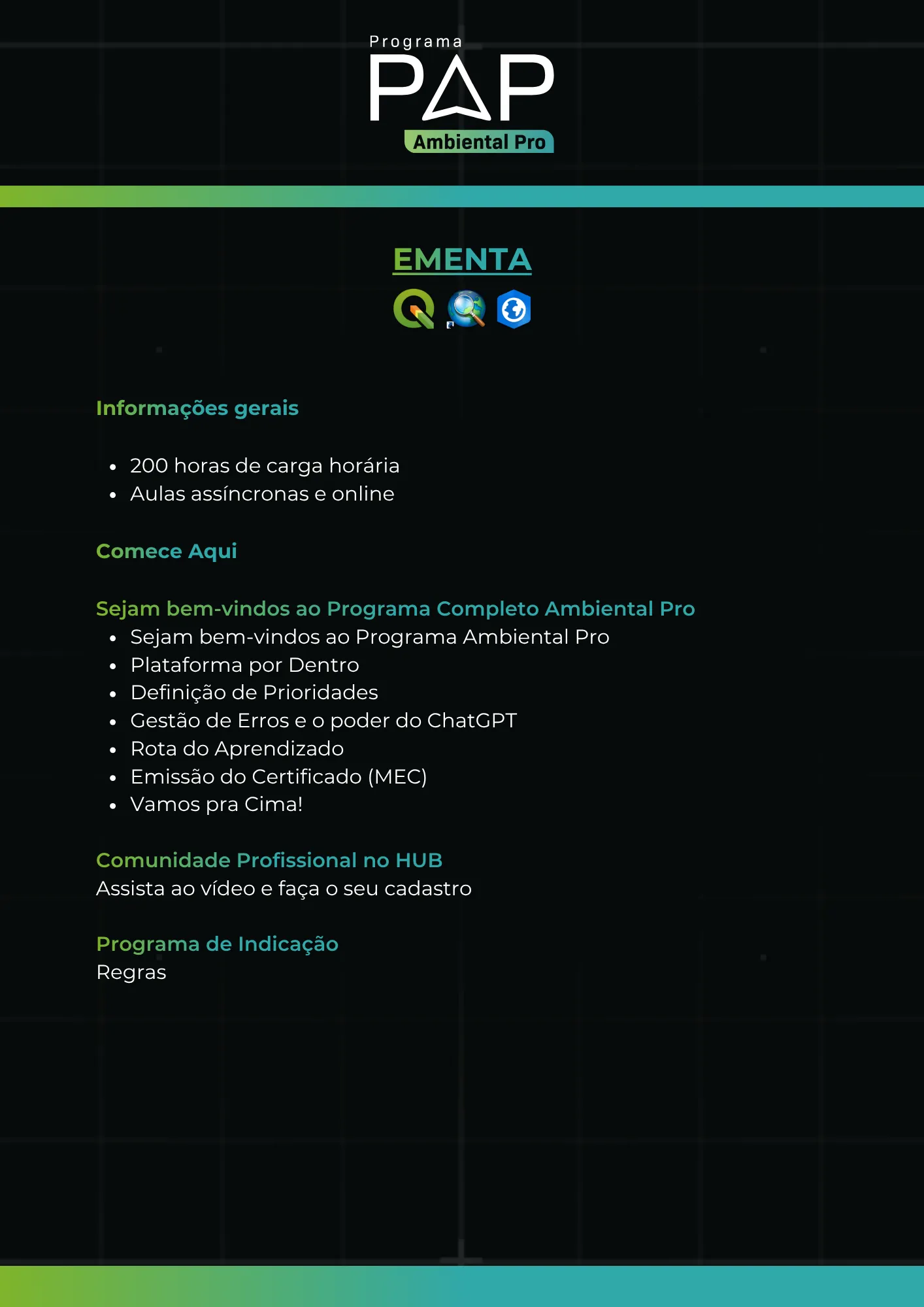 Página da Ementa